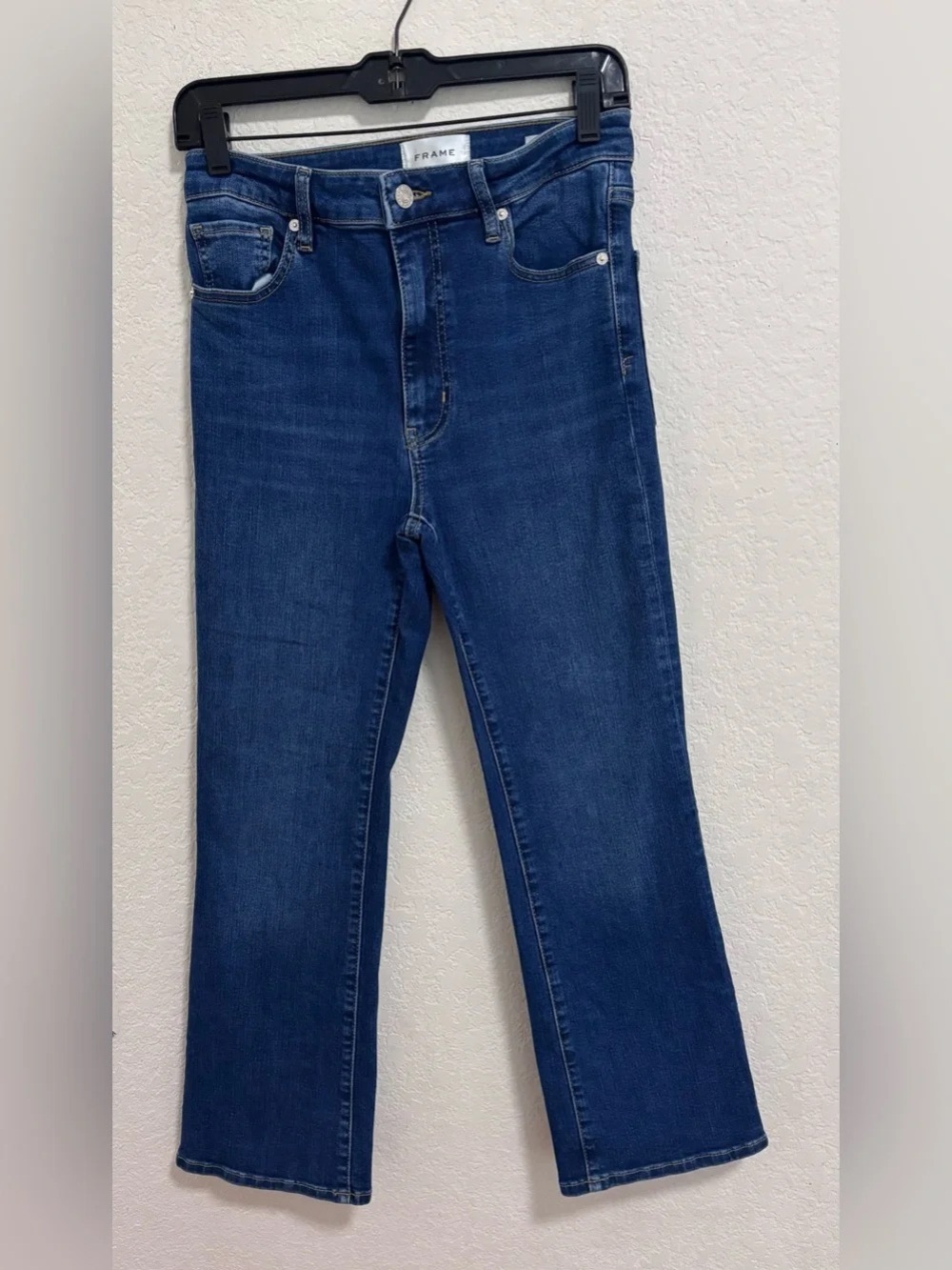 Frame Denim Straight Leg Jeans in Dark Blue Wash